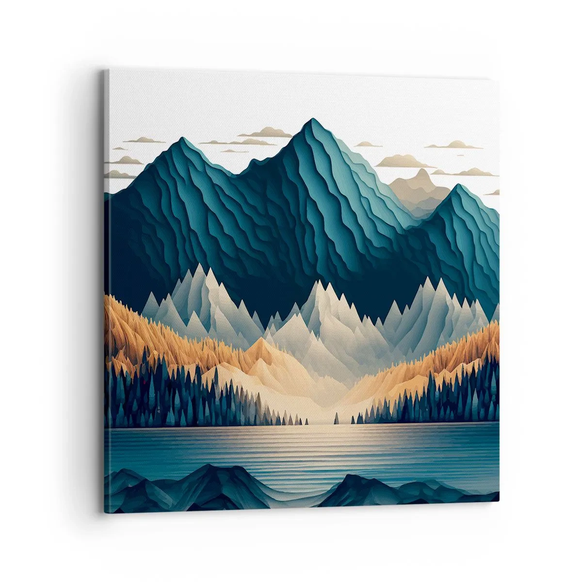 Impression sur toile - Image sur toile - Paysage de montagne parfait - 70x70 cm