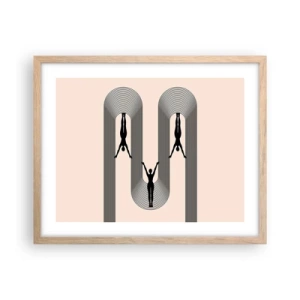 Affiche dans un chêne clair - Poster - Les jambes en l’air - 50x40 cm