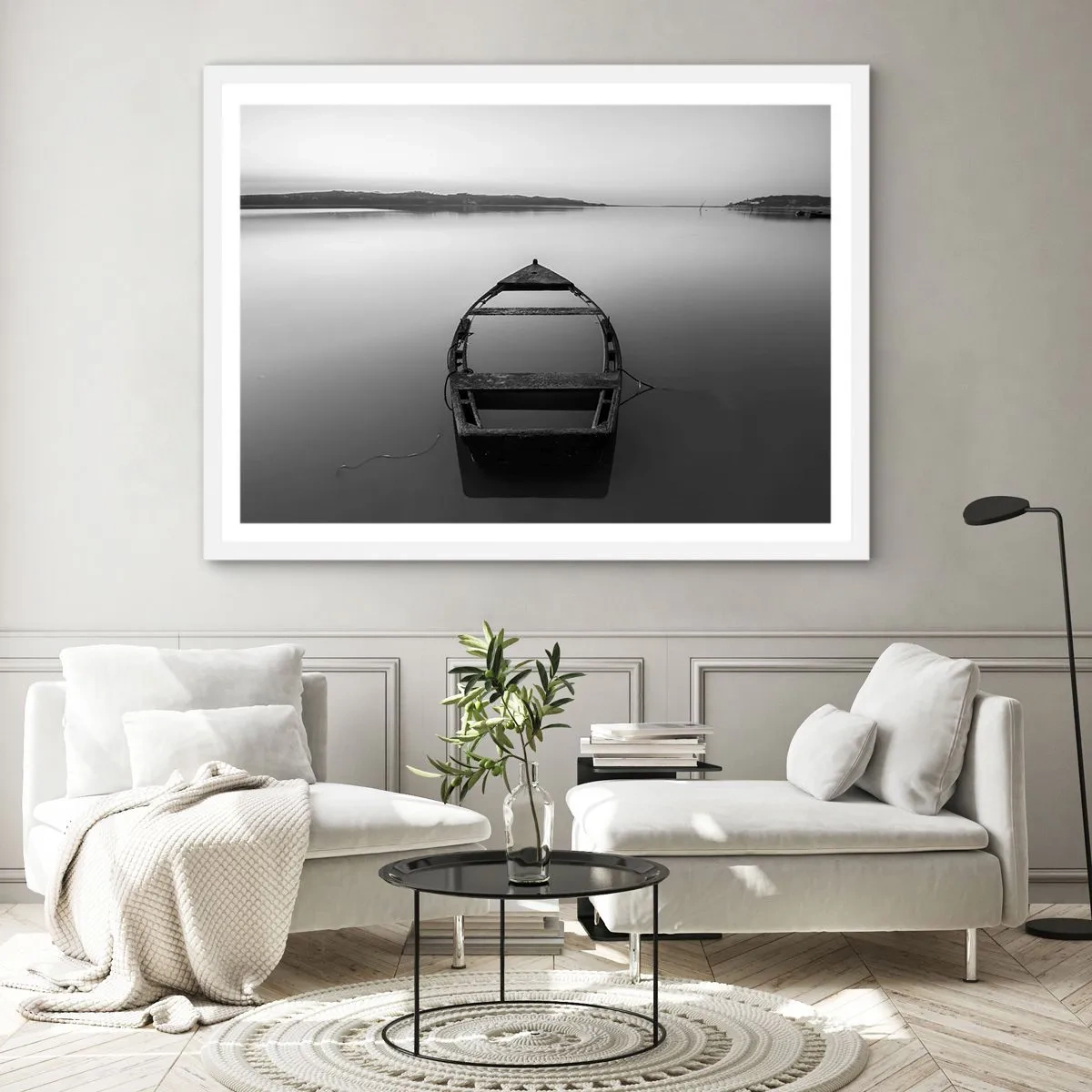 Affiche dans un cadre blanc - Poster - Nostalgie et mélancolie - 100x70 cm
