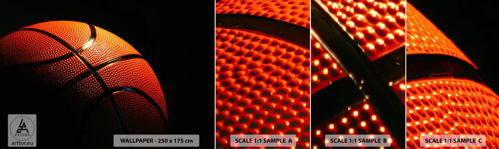 Échantillon de Papier Peint Autocollant Deluxe Sticker - Belle comme une planète - sport, Basket-ball, Basket-ball - 100x30 cm