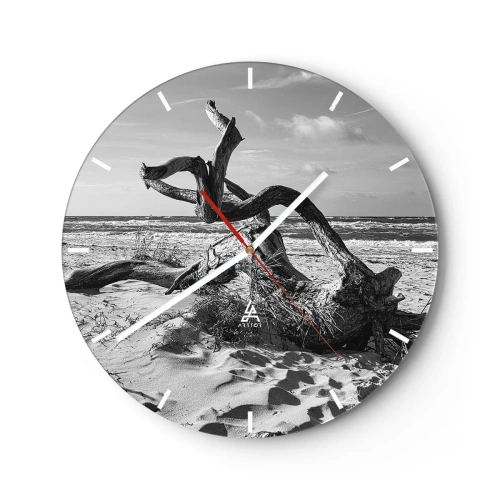 Horloge murale - Pendule murale - Sculpture marine - 40x40 cm