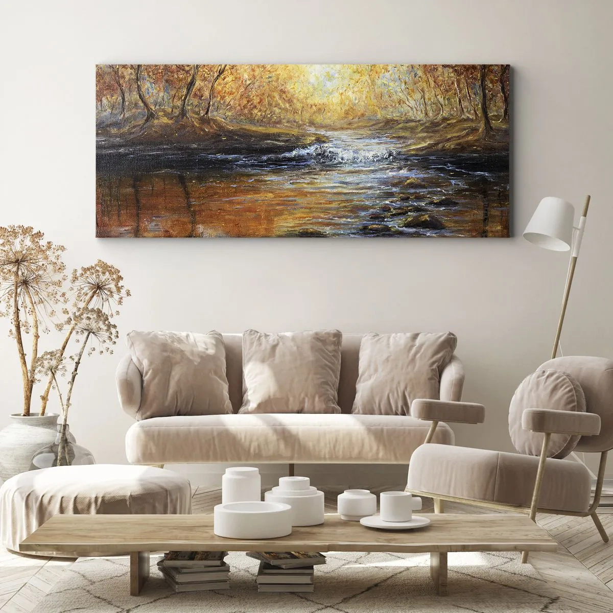 Impression sur toile - Image sur toile - Le ruisseau d'or - 100x40 cm