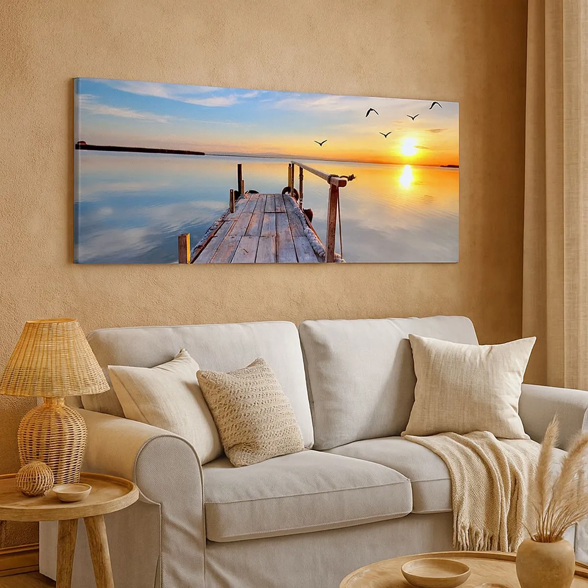 Impression sur toile - Image sur toile - Marcher droit vers le soleil - 100x40 cm