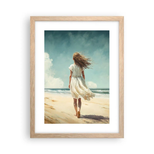 Affiche dans un chêne clair - Poster - Pour rencontrer le soleil et le vent - 30x40 cm