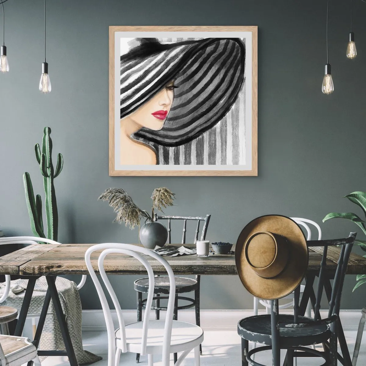 Affiche dans un chêne clair - Poster - Où te chercher ? - 40x40 cm