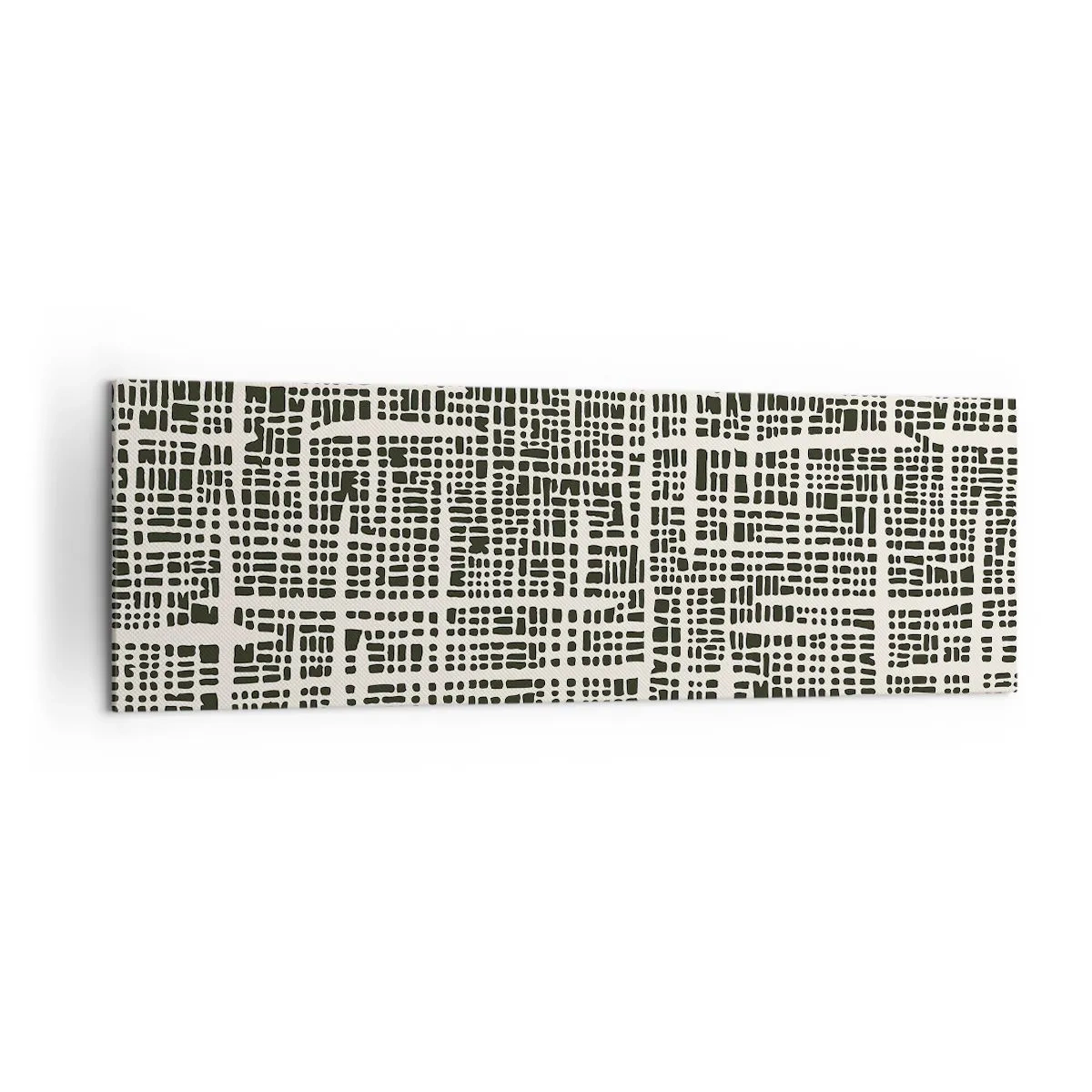 Impression sur toile - Image sur toile - Un motif géométrique ressemblant à une grille sur un fond clair - 160x50cm - Composition tissée - Décoration murale moderne pour le salon et la chambre ARTTOR