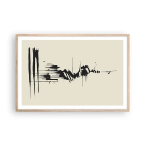 Affiche dans un chêne clair - Poster - Abstraction hâtive - 91x61 cm