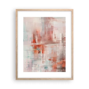 Affiche dans un chêne clair - Poster - Brumeux. Mais rose - 40x50 cm