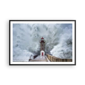 Affiche dans un cadre noir - Poster - Le rugissement des eaux, le bruit soufflera - 91x61 cm