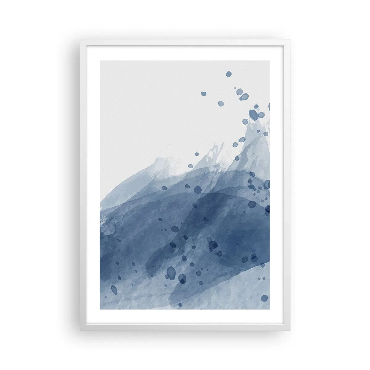 Affiche dans un cadre blanc - Poster - Tulle bleu - 50x70 cm