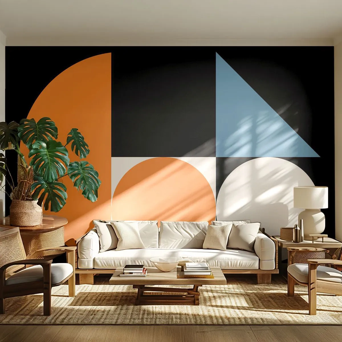 Papier Peint Photo Premium Canvas - Rangement de figures - Abstraction, Graphique, Motif géométrique - 250x175 cm