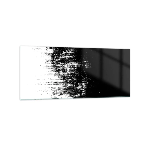 Impression sur verre - Image sur verre - Abstraction minimaliste en noir et blanc - 120x50cm - Et le gagnant est ... - Décoration murale moderne pour le salon et la chambre ARTTOR
