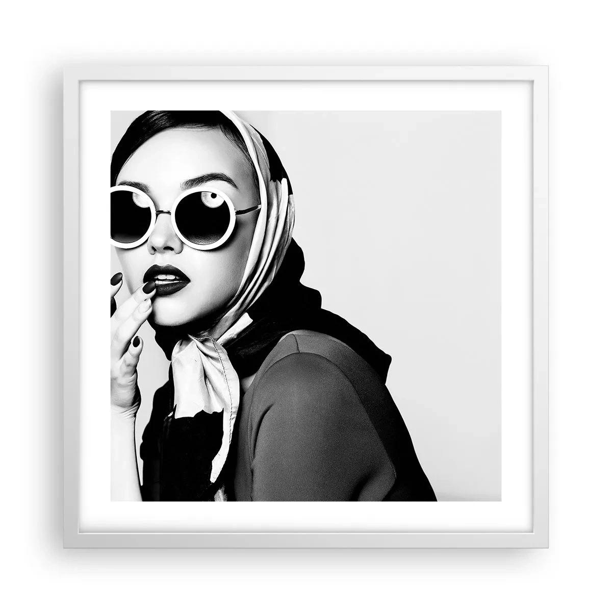 Affiche dans un cadre blanc - Poster - Salutations des années 60 - 50x50 cm