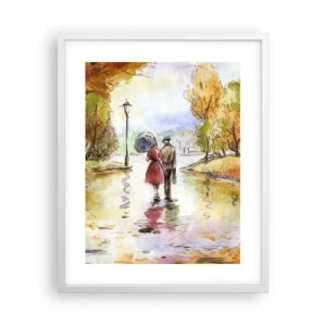 Affiche dans un cadre blanc - Poster - Automne romantique dans le parc - 40x50 cm