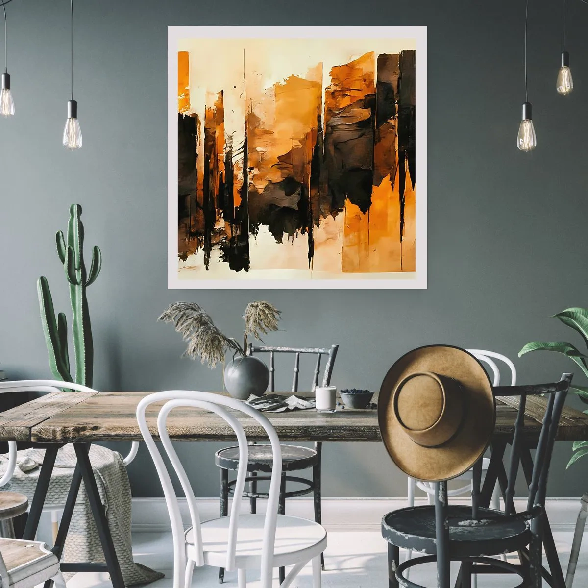 Affiche - Poster - Harmonie de noir et d'or - 30x30 cm