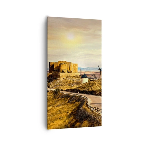 Impression sur toile - Image sur toile - Don Quichotte est sur le point d'arriver - 65x120 cm