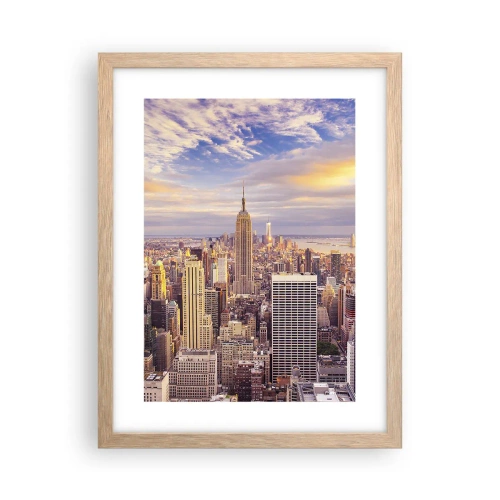 Affiche dans un chêne clair - Poster - Atteindre les nuages eux-mêmes - 30x40 cm