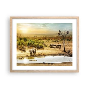 Affiche dans un chêne clair - Poster - "Et d'Eden coulait une rivière..." - 50x40 cm