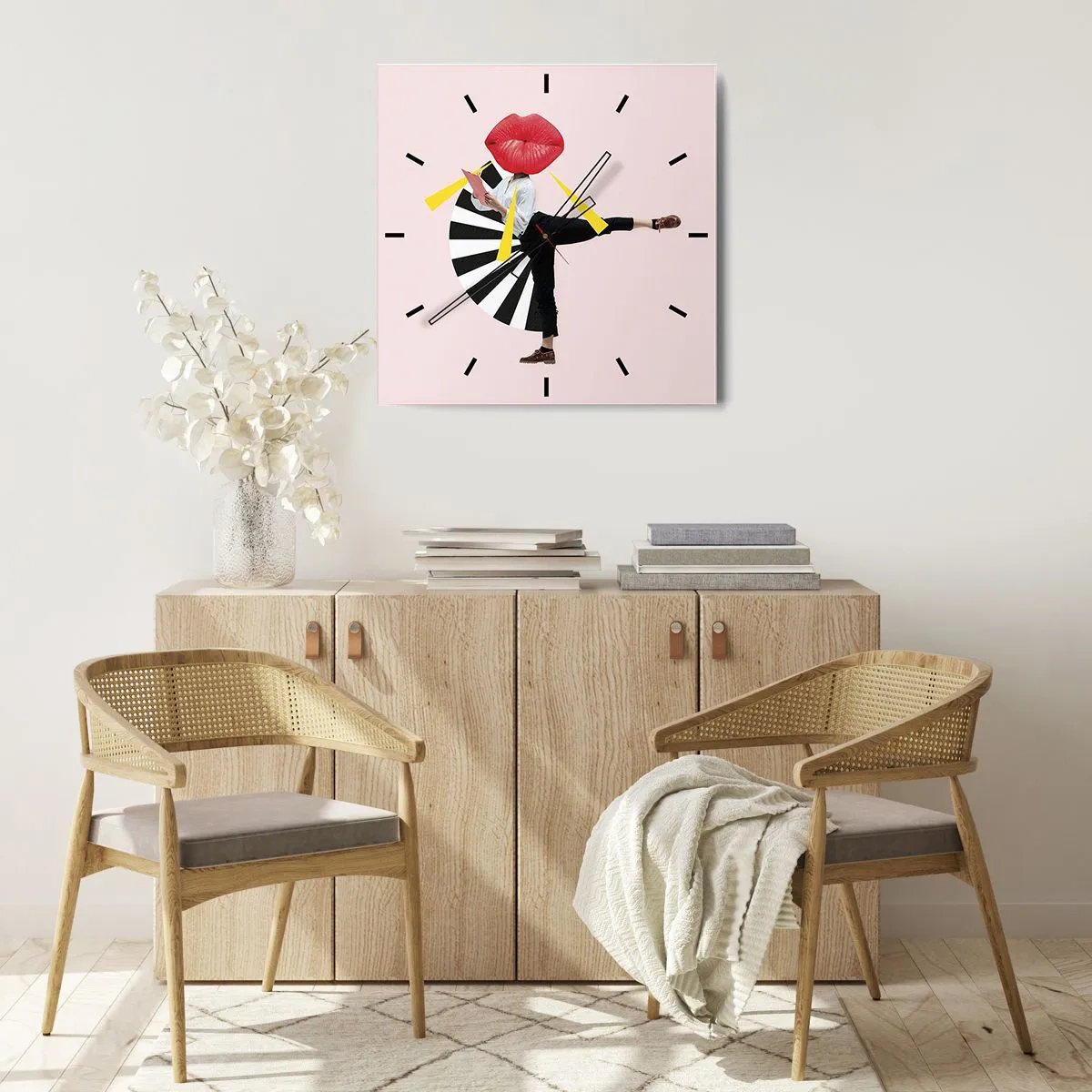 Horloge murale - Pendule murale - Pop-art surréaliste - 40x40 cm