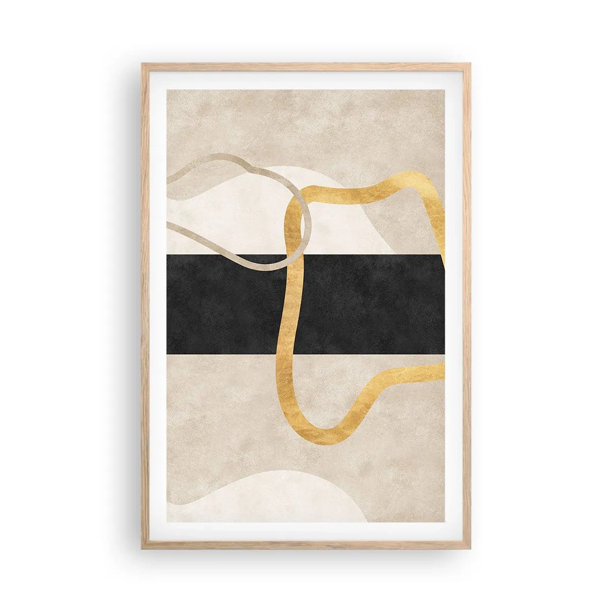 Affiche dans un chêne clair - Poster - Formes emmellées - 61x91 cm