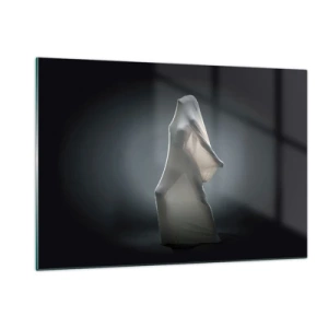 Impression sur verre - Image sur verre - Une silhouette mystérieuse dans la douce lumière - 120x80cm - Une soif secrète - Décoration murale moderne pour le salon et la chambre ARTTOR