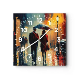 Horloge murale - Pendule murale - Histoire d'amour urbaine - 40x40 cm