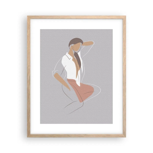 Affiche dans un chêne clair - Poster - Contour gracieux - 40x50 cm