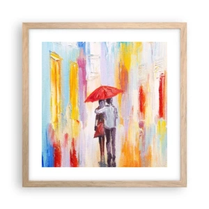 Affiche dans un chêne clair - Poster - Qu'il pleuve encore - 40x40 cm