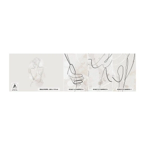Échantillon de Papier Peint Autocollant Deluxe Sticker - Comme un instrument sensible - Femme, Corps, Graphique - 100x30 cm