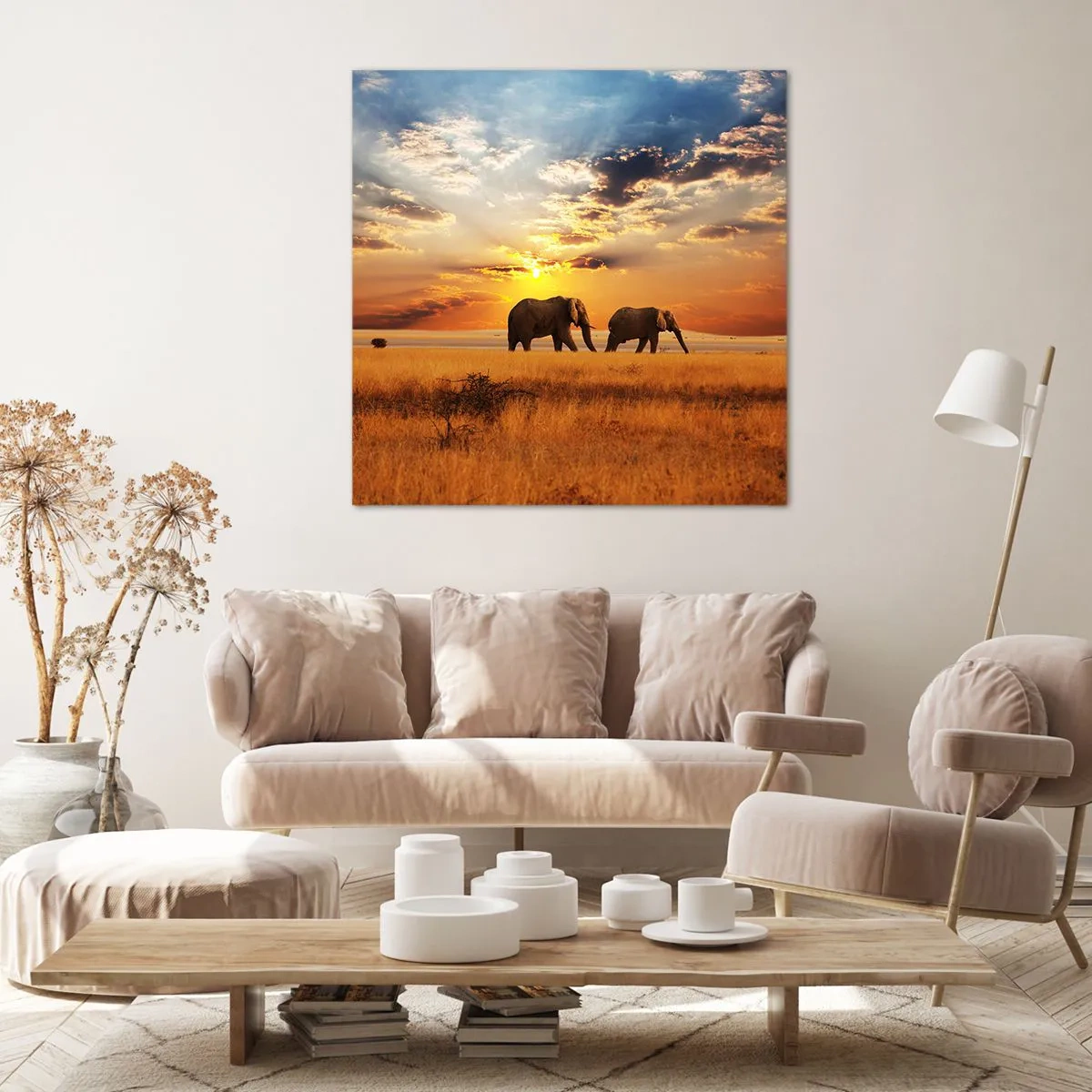 Impression sur toile - Image sur toile - Déambulation familliale - 70x70 cm