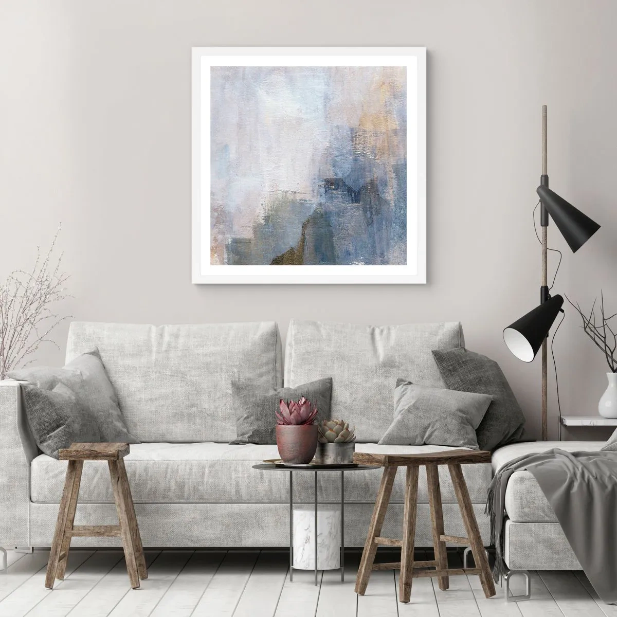 Affiche dans un cadre blanc - Poster - Tonalités et accords de couleur - 60x60 cm