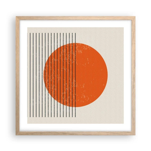 Affiche dans un chêne clair - Poster - Toujours le soleil - 50x50 cm