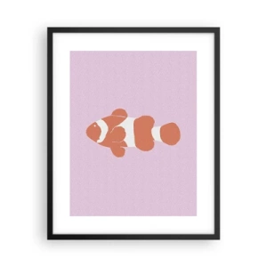 Affiche dans un cadre noir - Poster - En corail sur le visage et la queue - 40x50 cm