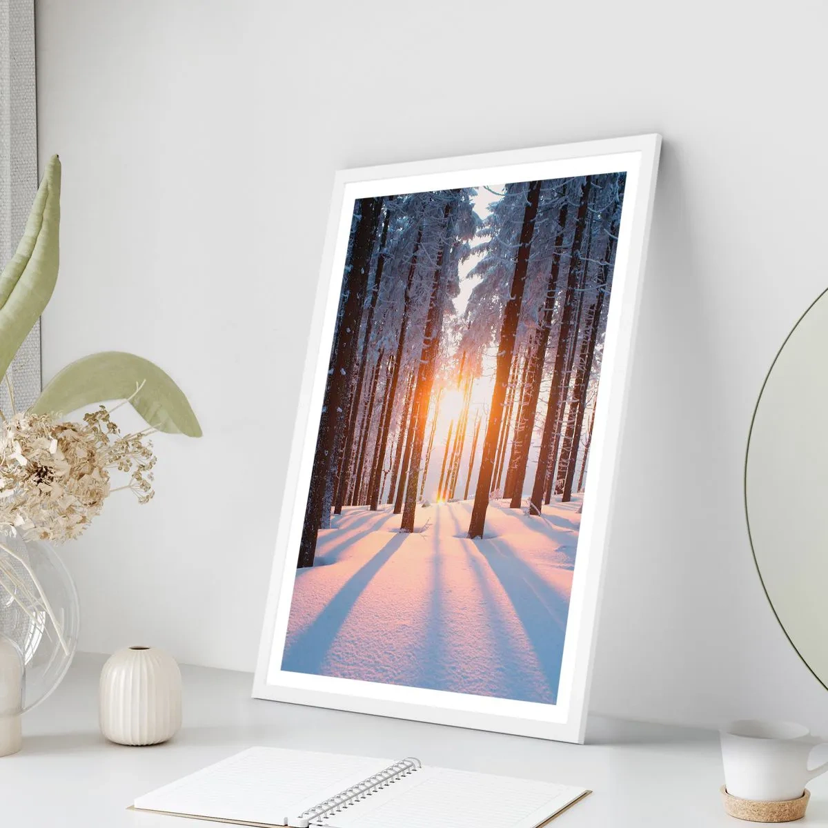 Affiche dans un cadre blanc - Poster - Clairement en noir et blanc - 50x70 cm