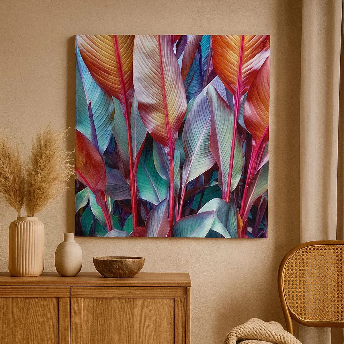 Impression sur toile - Image sur toile - Un fourré coloré - 30x30 cm