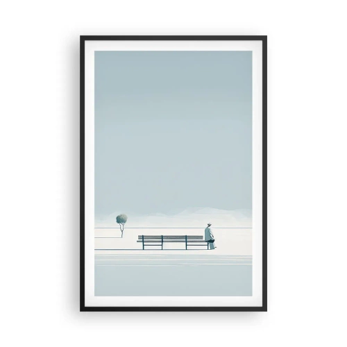 Affiche dans un cadre noir - Poster - Oui, j'attends. - 61x91 cm