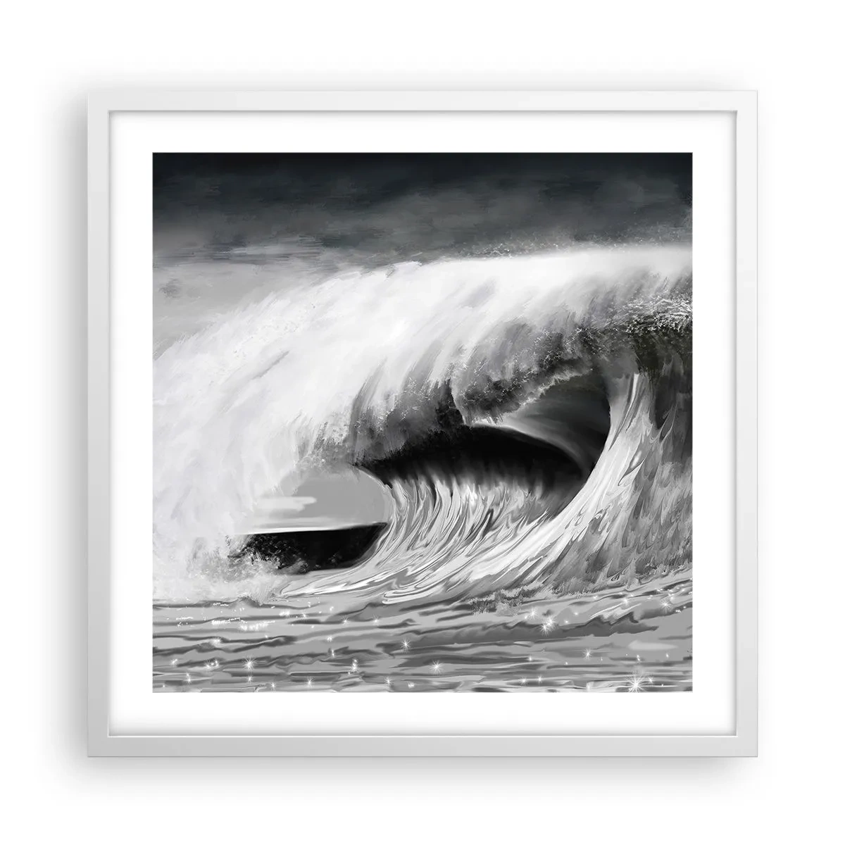 Affiche dans un cadre blanc - Poster - La colère de l'océan - 50x50 cm