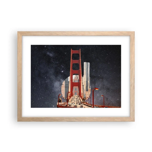 Affiche dans un chêne clair - Poster - Toujours au centre - 40x30 cm