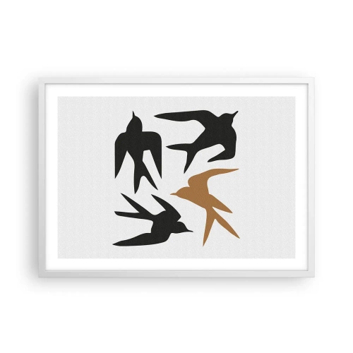 Affiche dans un cadre blanc - Poster - Avaler du plaisir - 70x50 cm