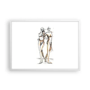 Affiche dans un cadre blanc - Poster - Étude de la grâce - 70x50 cm