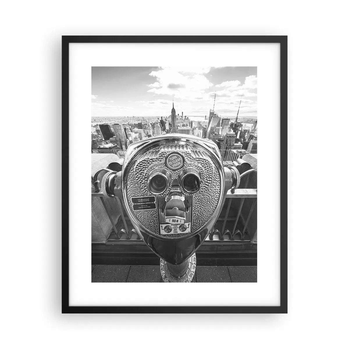 Affiche dans un cadre noir - Poster - Ville sur les villes - 40x50 cm