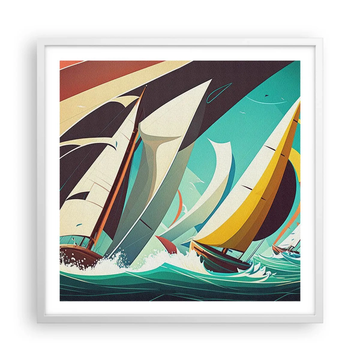 Affiche dans un cadre blanc - Poster - Bonne chance avec les éléments - 60x60 cm