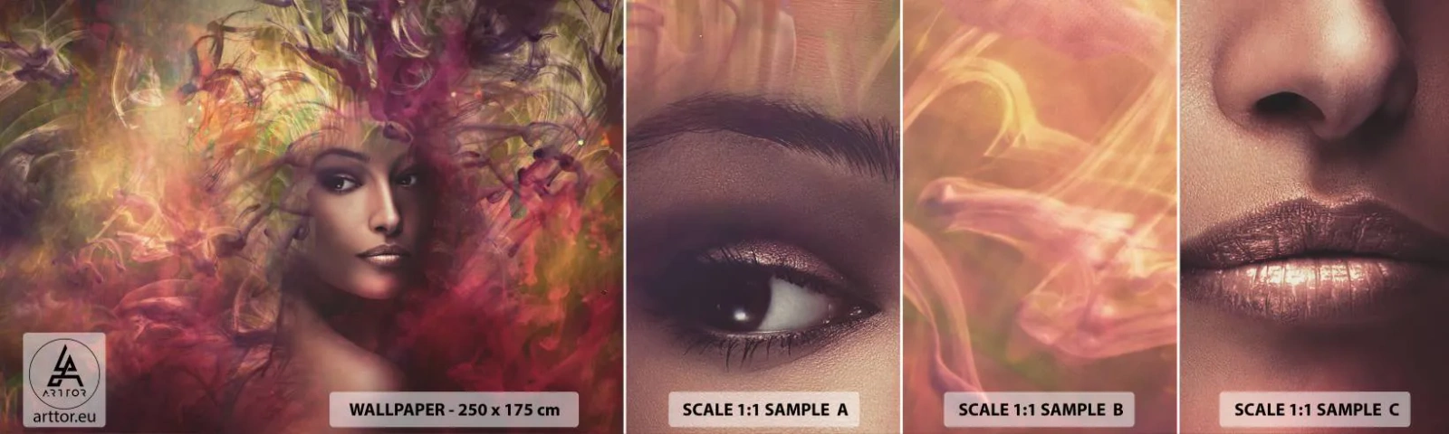 Échantillon de Papier Peint Autocollant Deluxe Sticker - Je suis ici! - Femme, Visage de femme, Corps - 100x30 cm