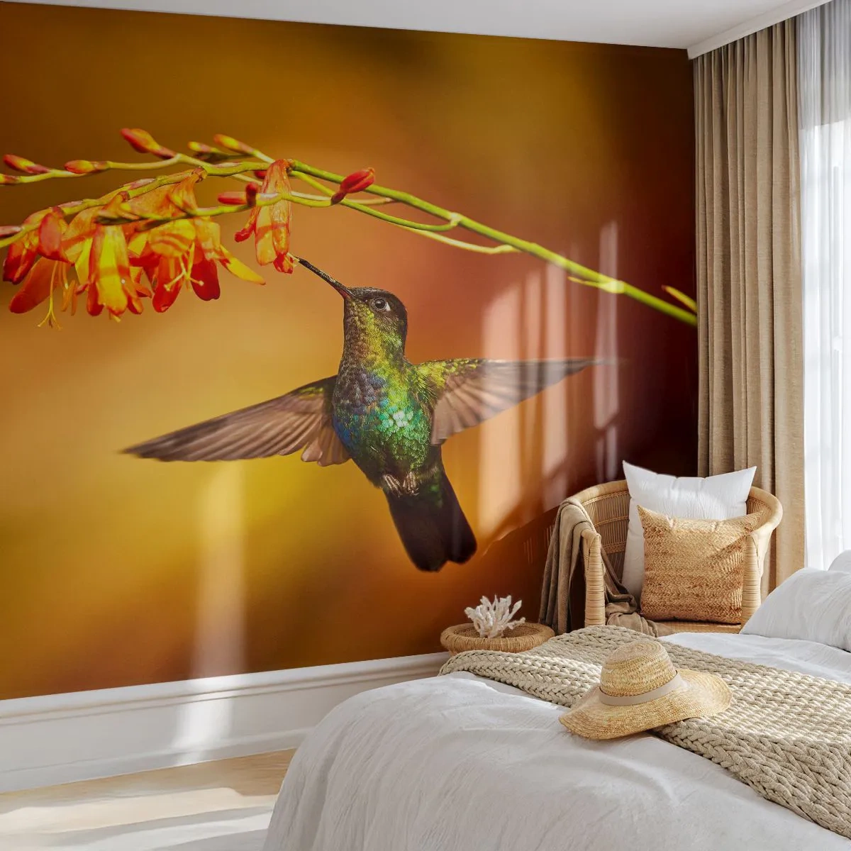 Papier Peint Autocollant Deluxe Sticker - Un messager de lumière selon les Mayas - Colibri, Oiseau, Nature - 250x175 cm