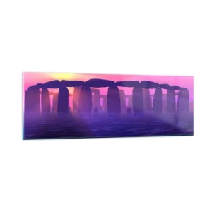 Impression sur verre - Image sur verre - Mystère à l'aube dans le brouillard - 90x30 cm