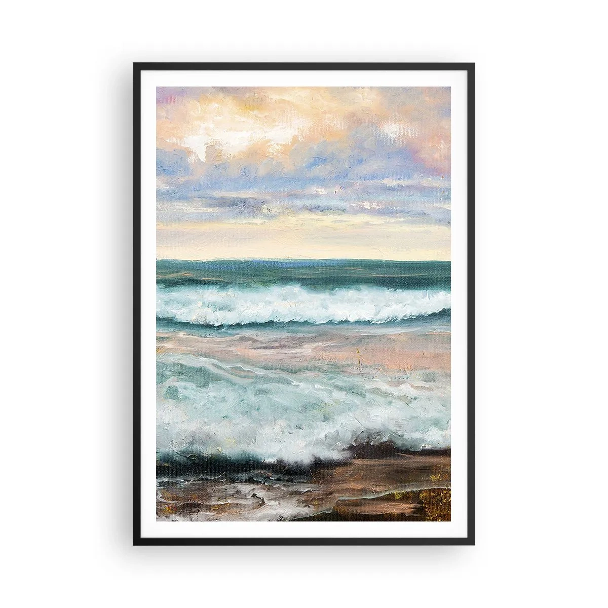 Affiche dans un cadre noir - Poster - Ici tu adouciras ton âme - 70x100 cm