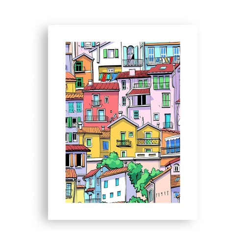 Affiche - Poster - Ville joyeuse - 30x40 cm