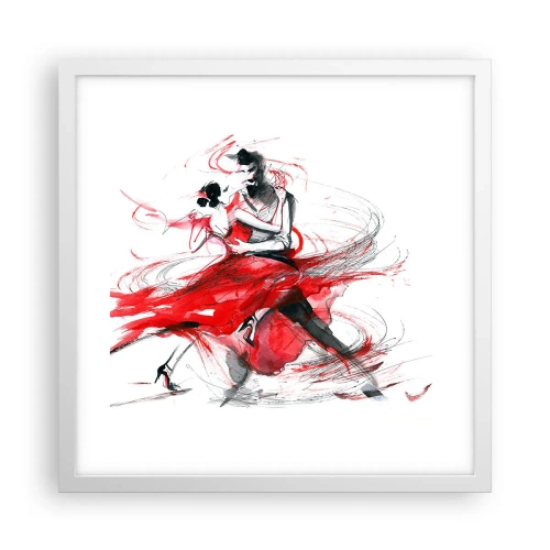 Affiche dans un cadre blanc - Poster - Tango - le rythme de la passion - 40x40 cm
