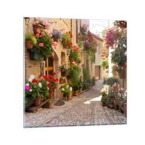 Impression sur verre - Image sur verre - Une inondation de fleurs  - 60x60 cm