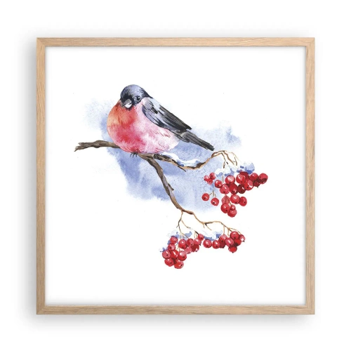 Affiche dans un chêne clair - Poster - L'hiver en couleurs - 50x50 cm